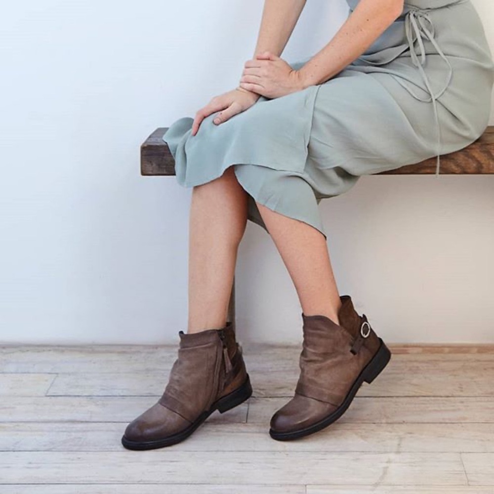 Miz Mooz | Paco Leather Rustic Bootie Ankle Boot
